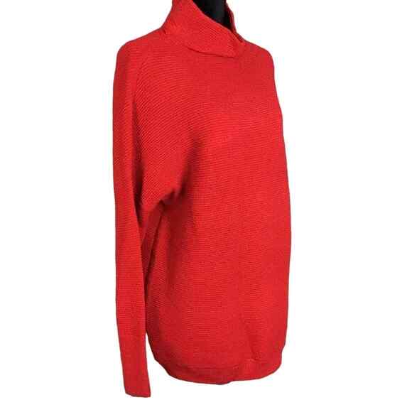 RDI Womens XL Sweater Red Ribbed Turtleneck Pullover Long Sleeve Soft Knit - Picture 11 of 14